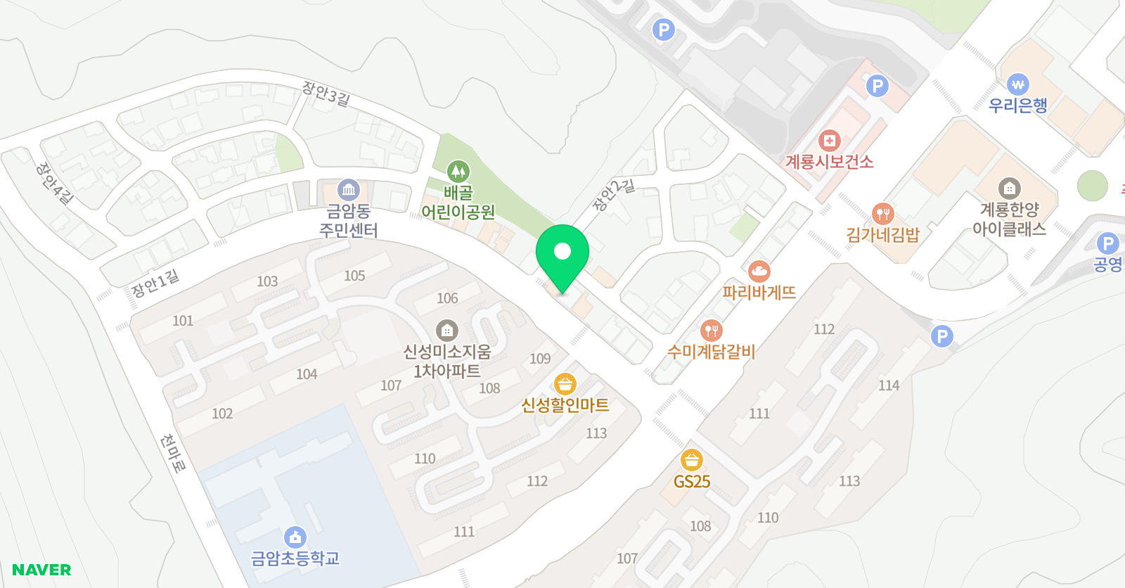 튼튼 영어마스터클럽 계룡금암점 위치