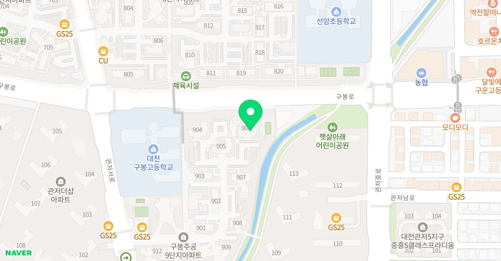 스마트해법 수학 대전구봉9단지점 위치