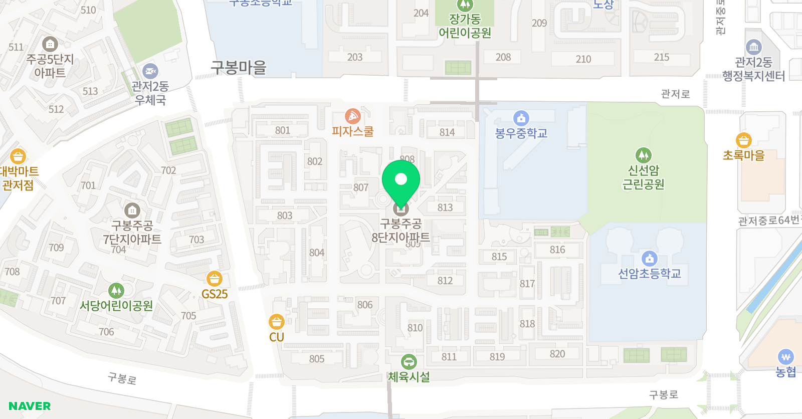 뮤엠 영어 구봉8단지NEST점 위치
