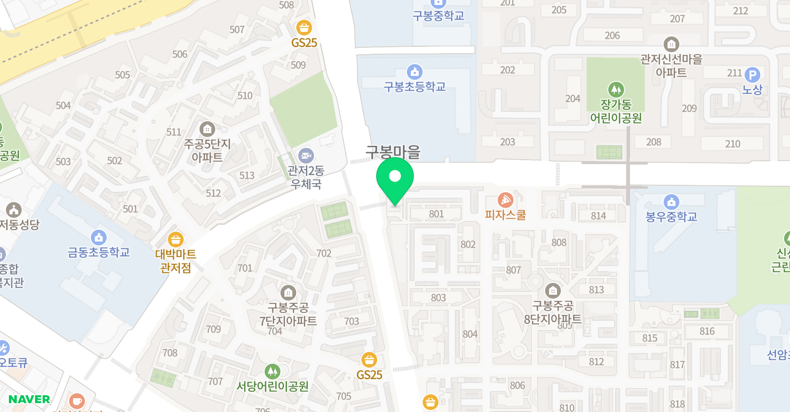 눈높이러닝센터 구봉학원 위치