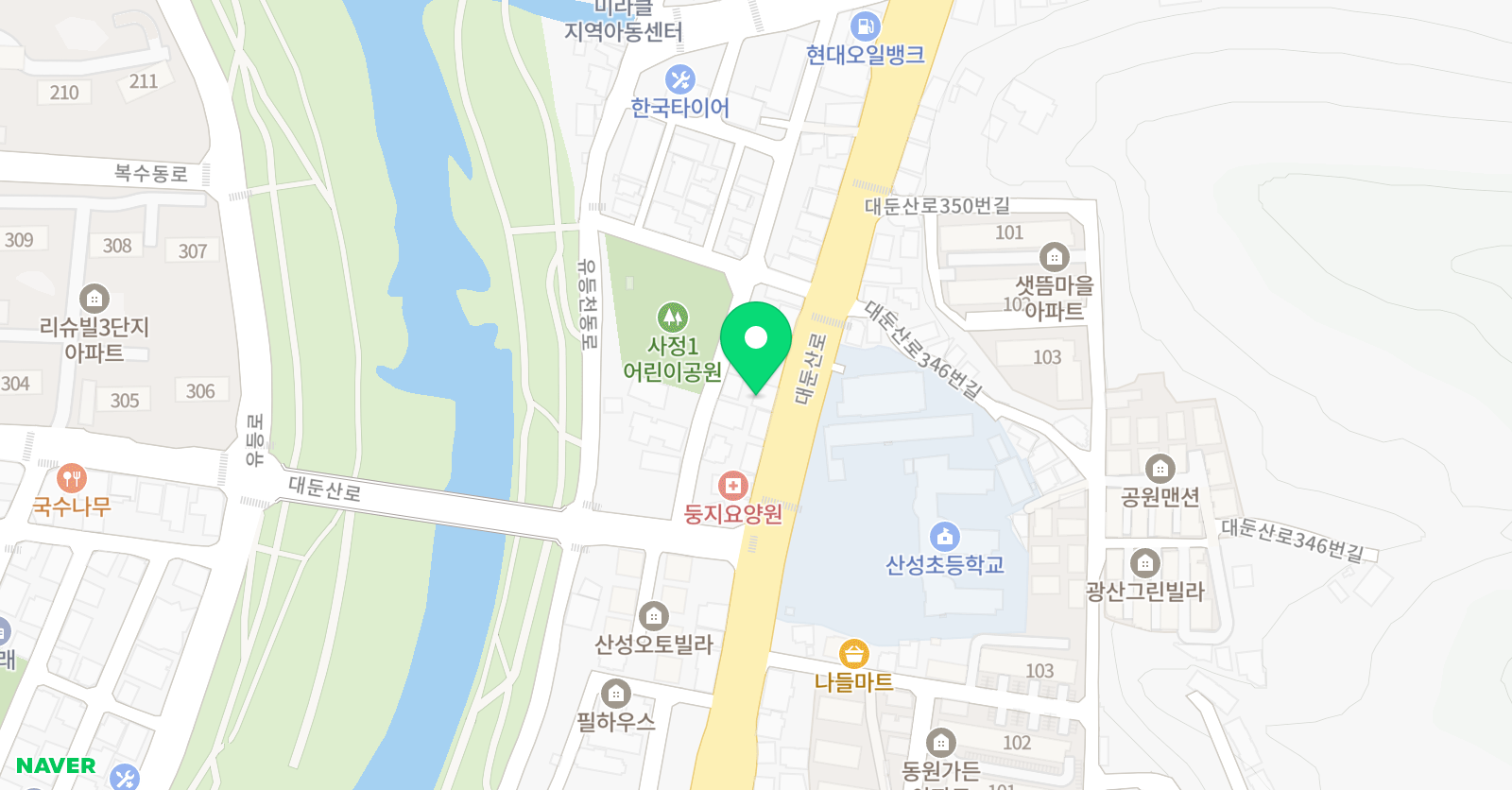 용인대정심 태권도 위치