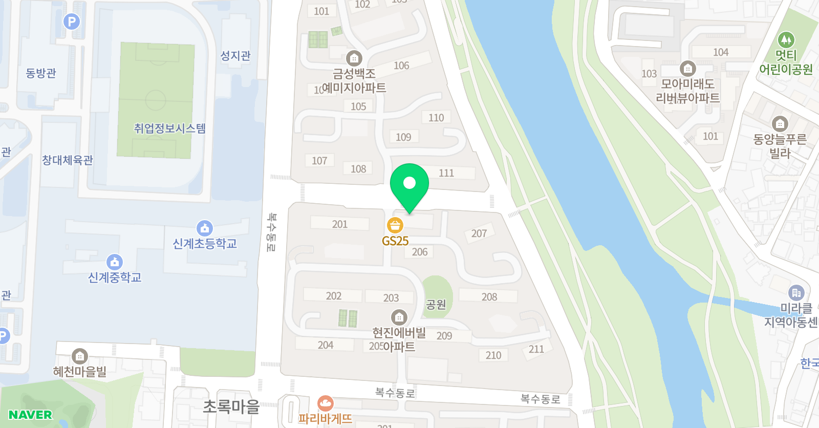 솔루니 초록 논술교습소 위치