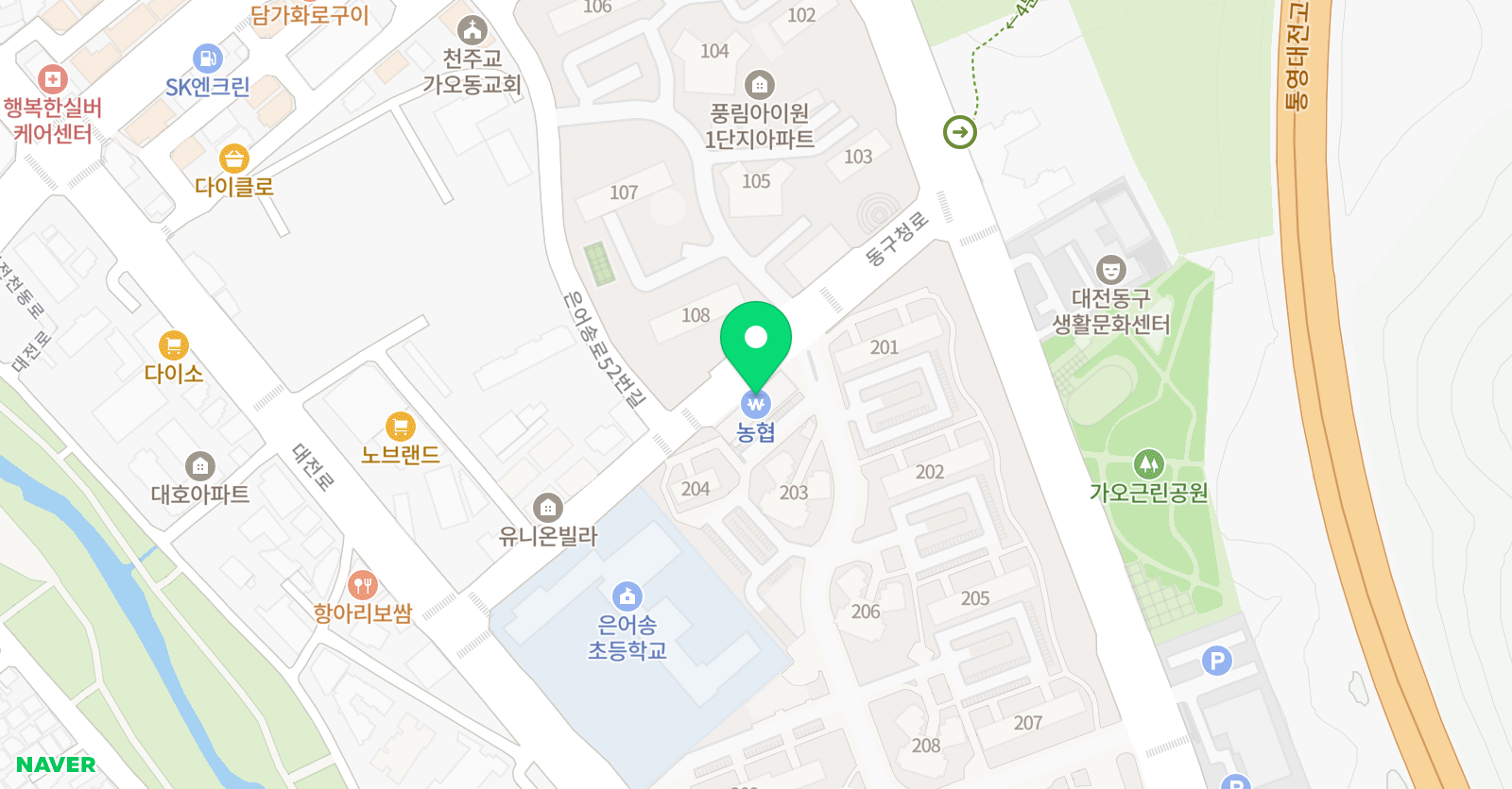용인대은 어송 태권도 위치