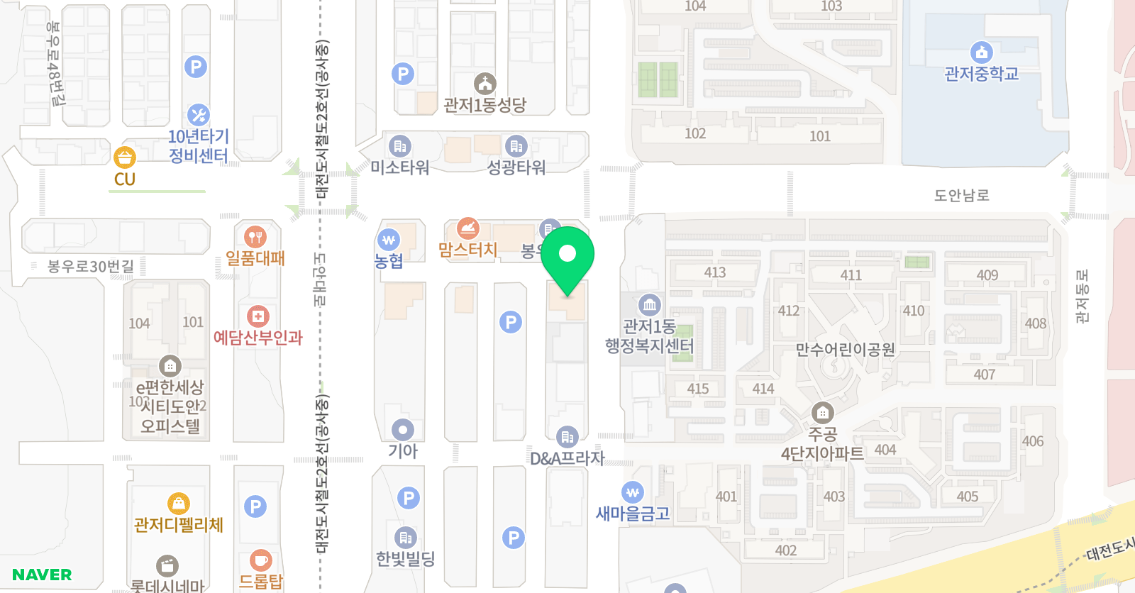MTA 태권도 대전 관저점 위치