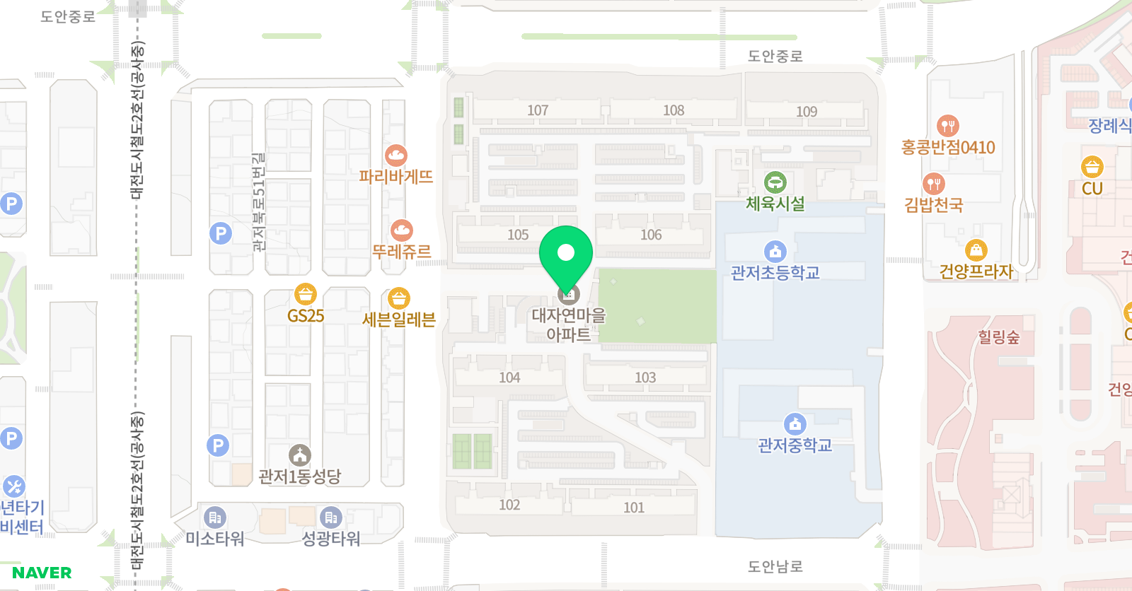 링키 영어 관저대자연마을점 위치