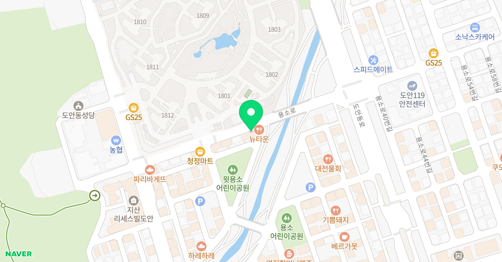 공간봄X키즈스콜레리딩클럽 대전도안점 위치