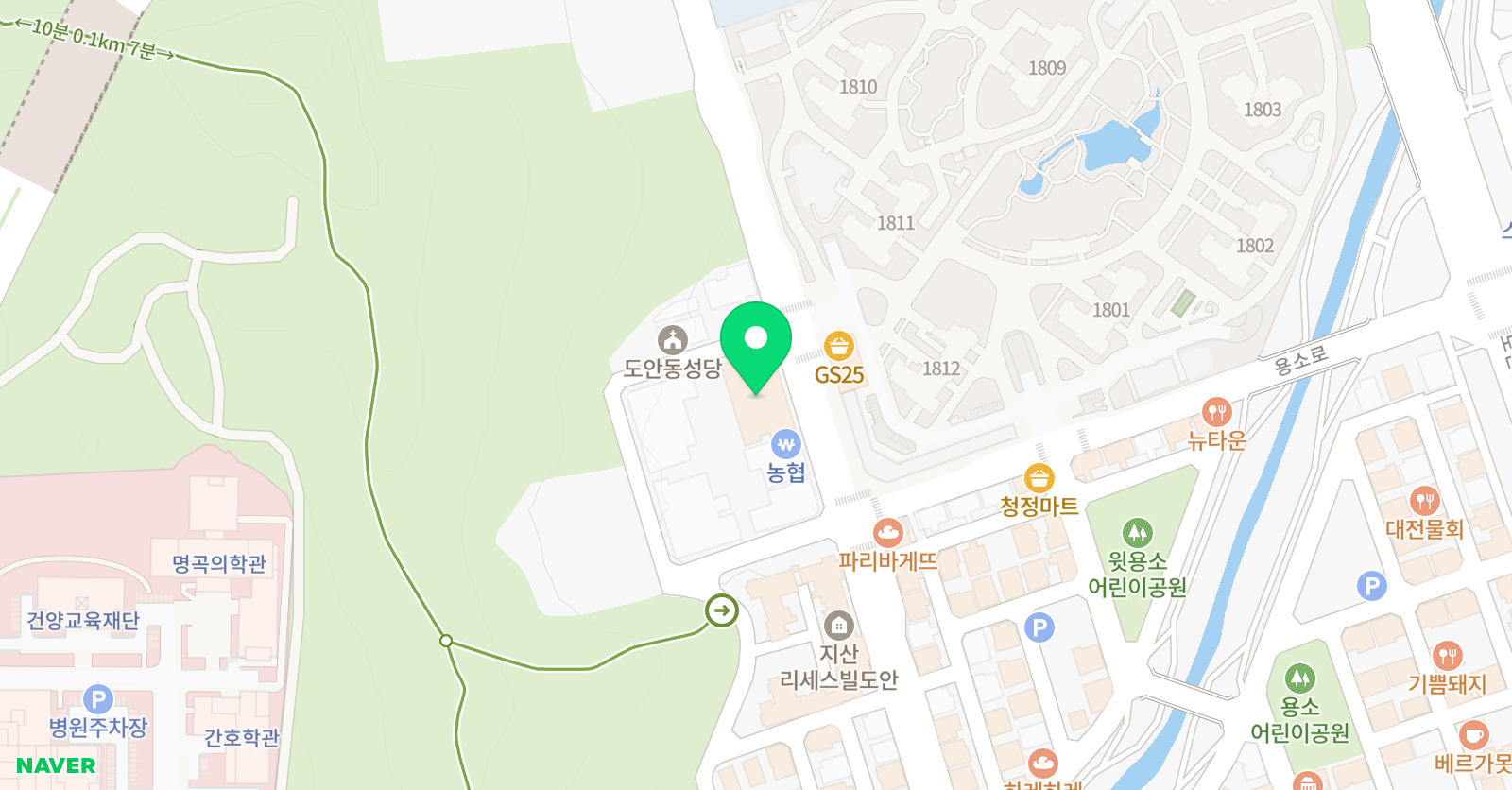 도안 TOP 영어학원 위치