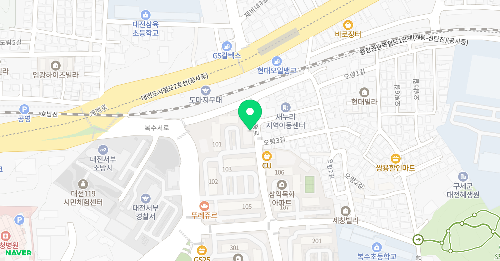 리틀팍스 어학원 대전복수센터 위치