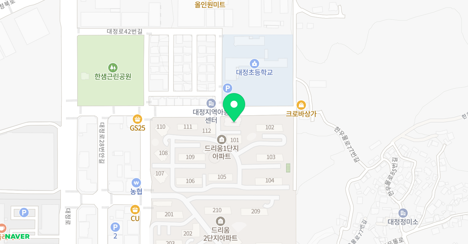 뮤엠 영어 대정점 위치