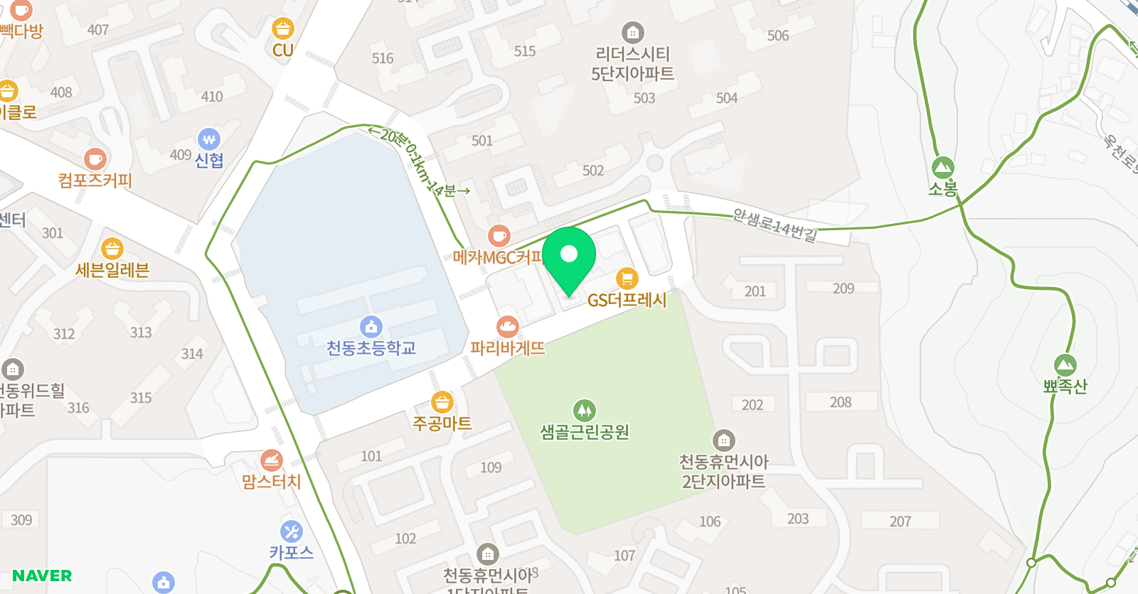 재미난 미술학원 위치