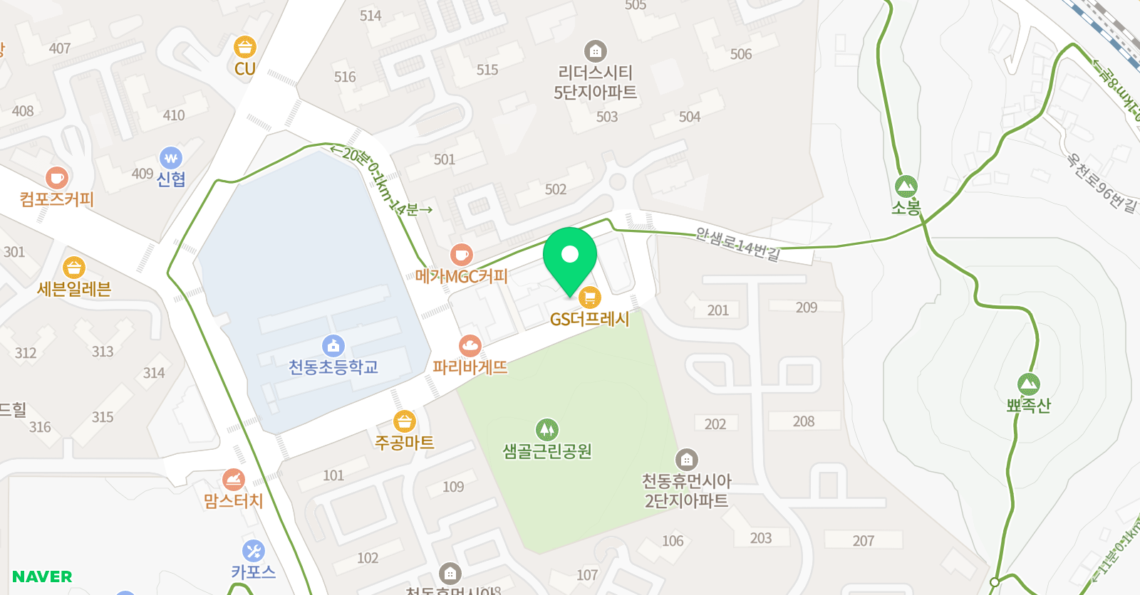 탑 영어수학전문학원 위치