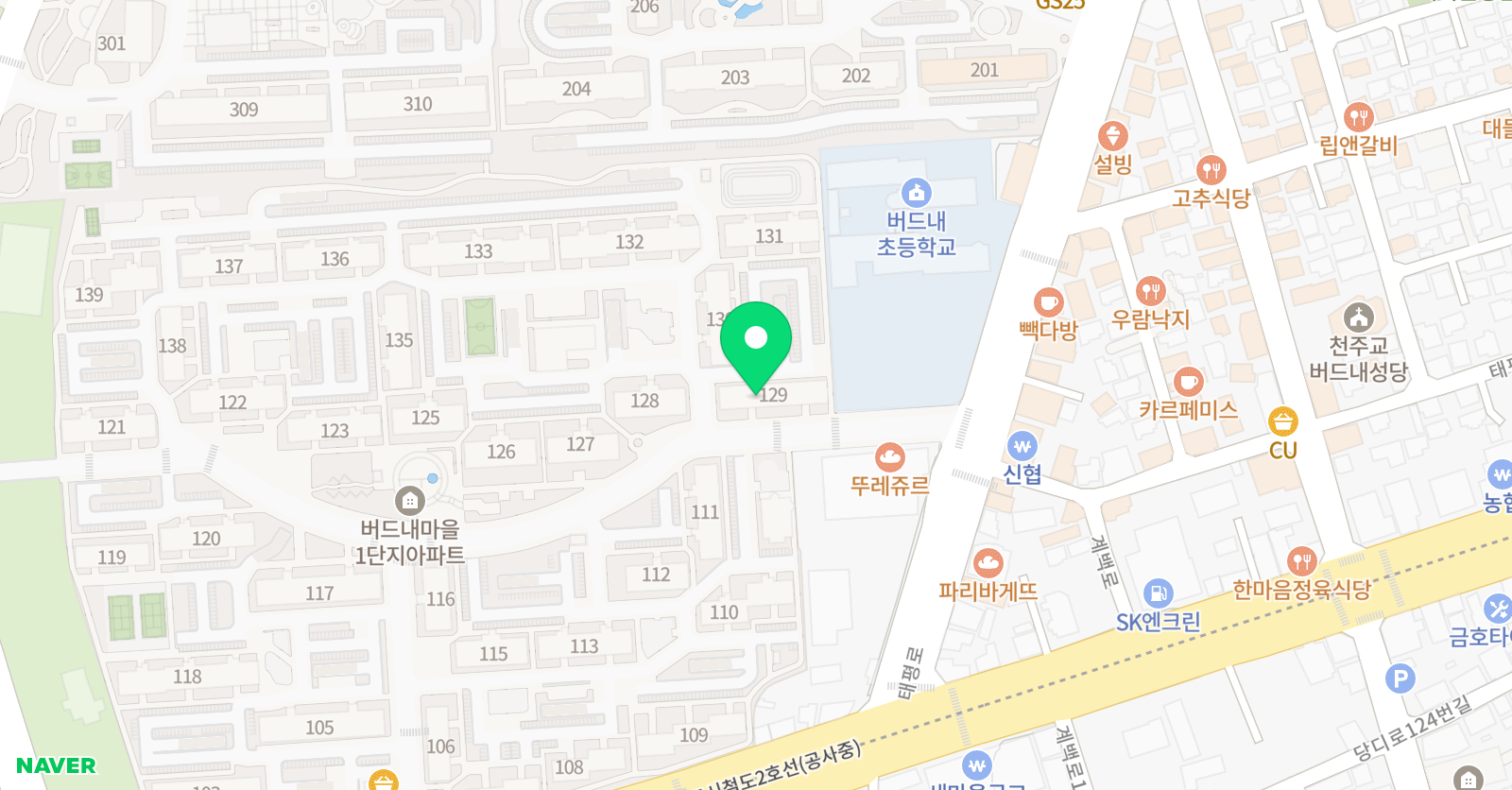 스마트해법 수학 버드내점 위치