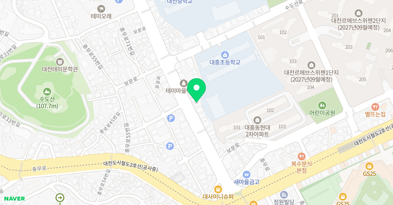 GNB 영어전문학원 대흥캠퍼스 위치