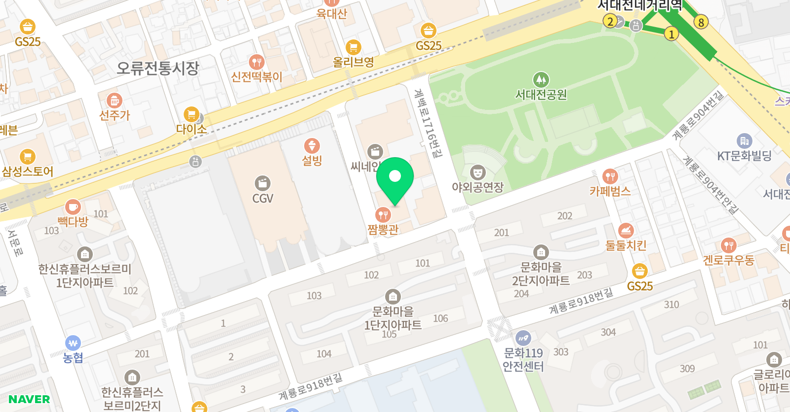 튼튼영어 베이비리그 대전세이체험센터 위치