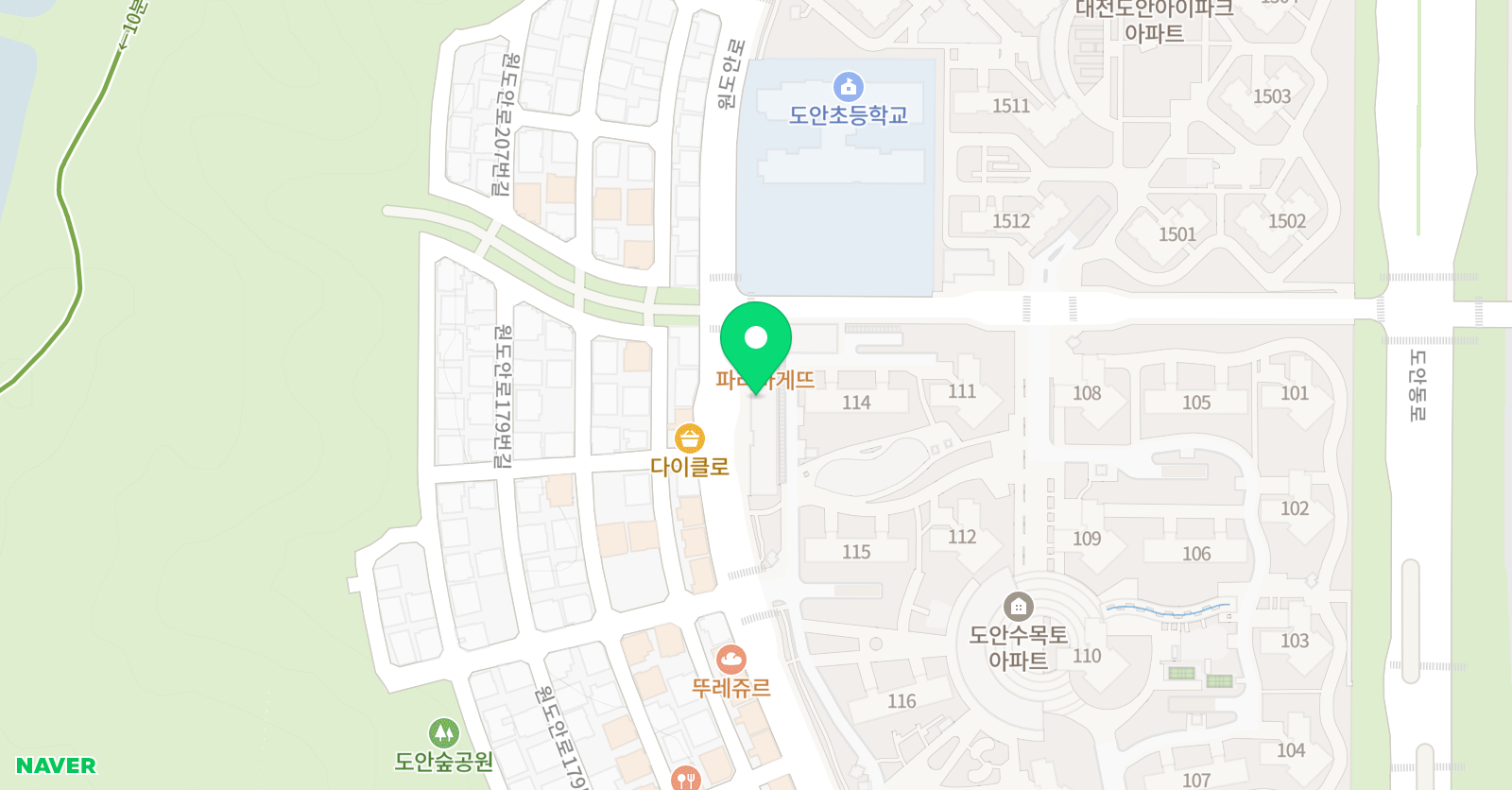 도안리드인 국어학원 위치
