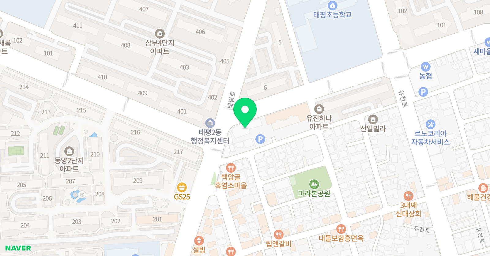 이투스 수학학원 태평분원 위치