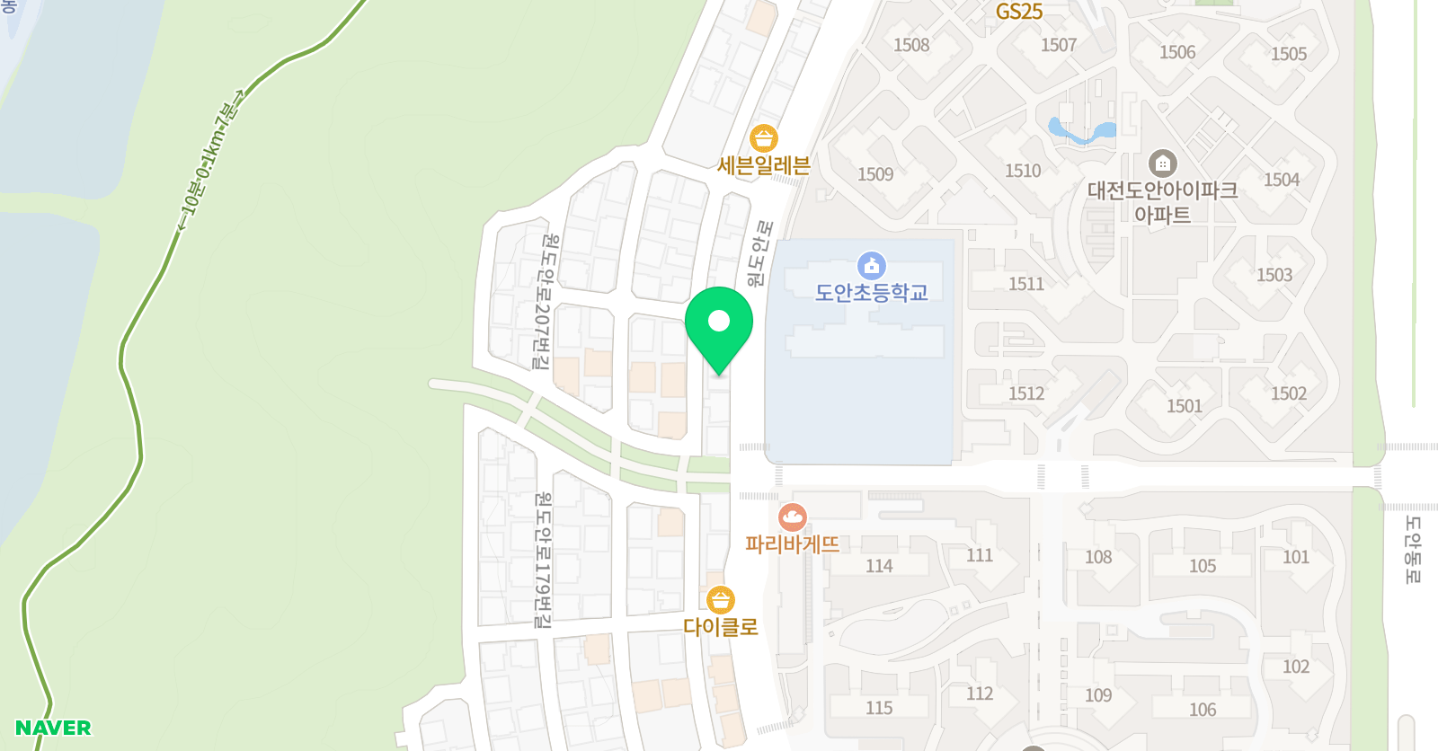 빨간펜 수학의달인 도안아이파크점 위치