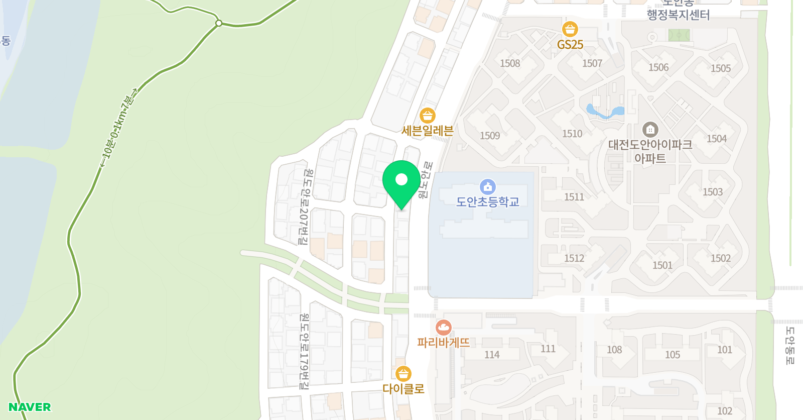 프렌잉글리시 도안초점 위치