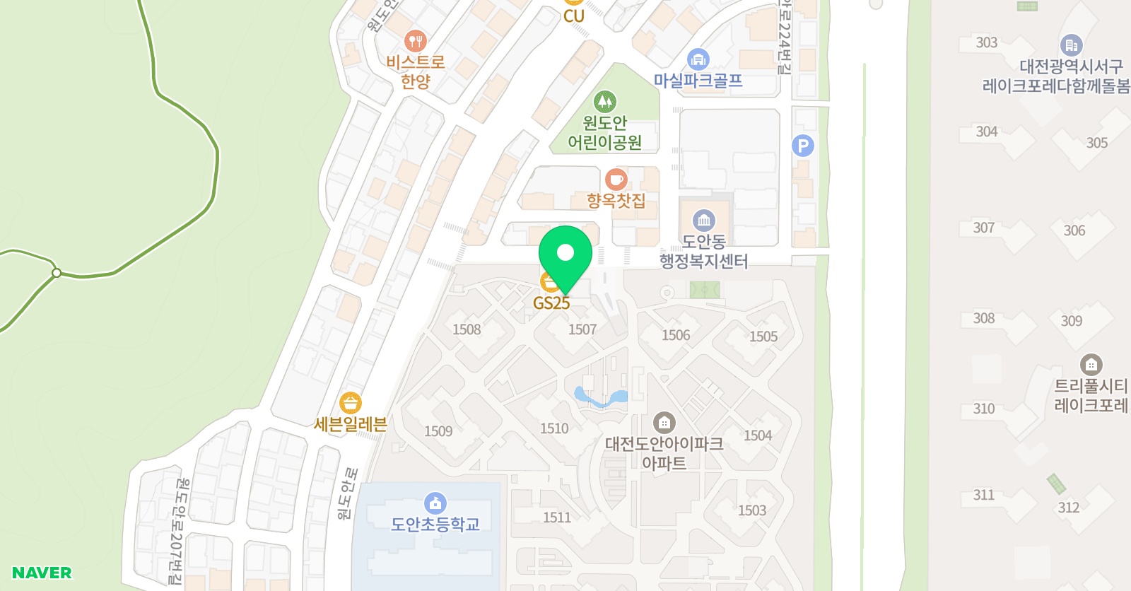 예건 태권도 점프윙스 도안점 위치