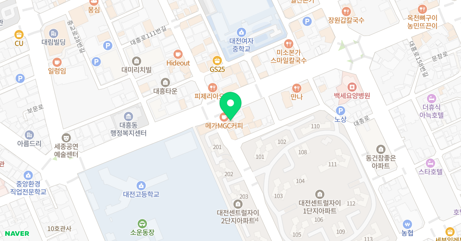 삼성 영어셀레나 대흥학원 위치