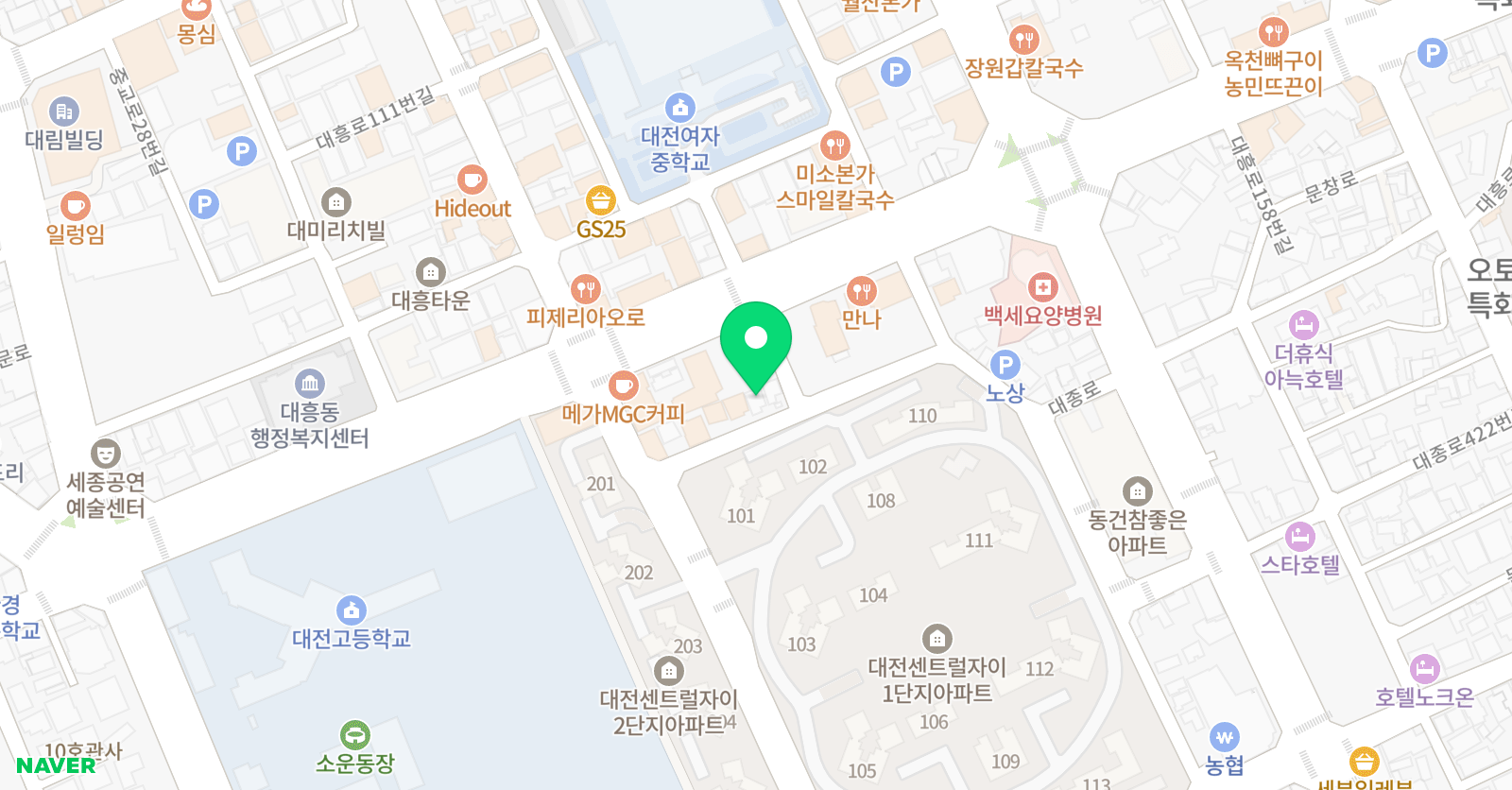 푸르넷 공부방 대흥점 위치
