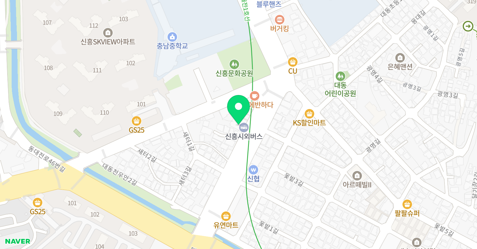 한남유소년축구교실 동구점 위치