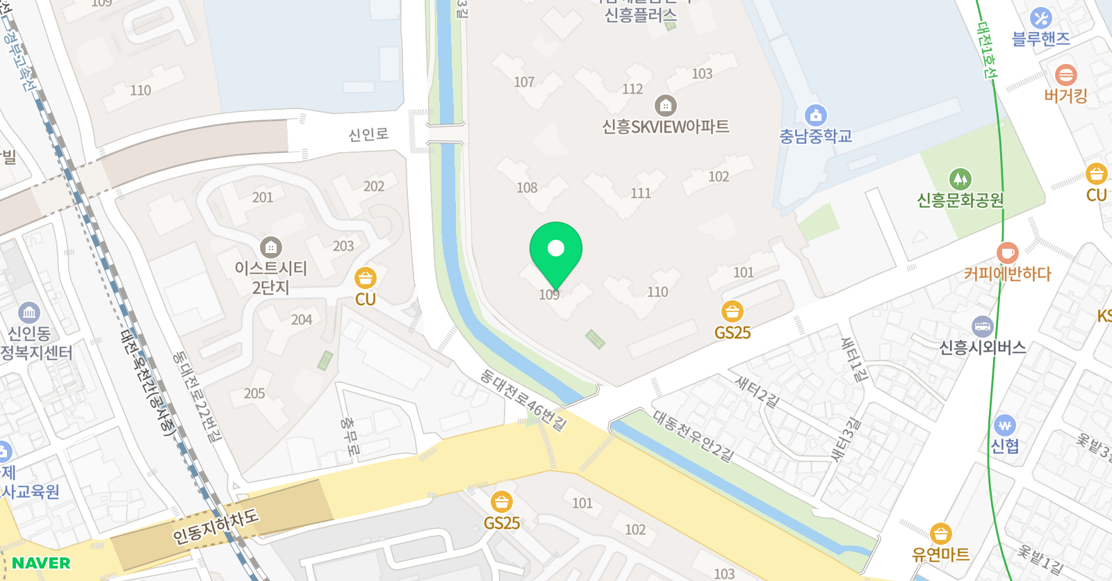 웅진 씽크빅 공부방 SK뷰 아파트 위치