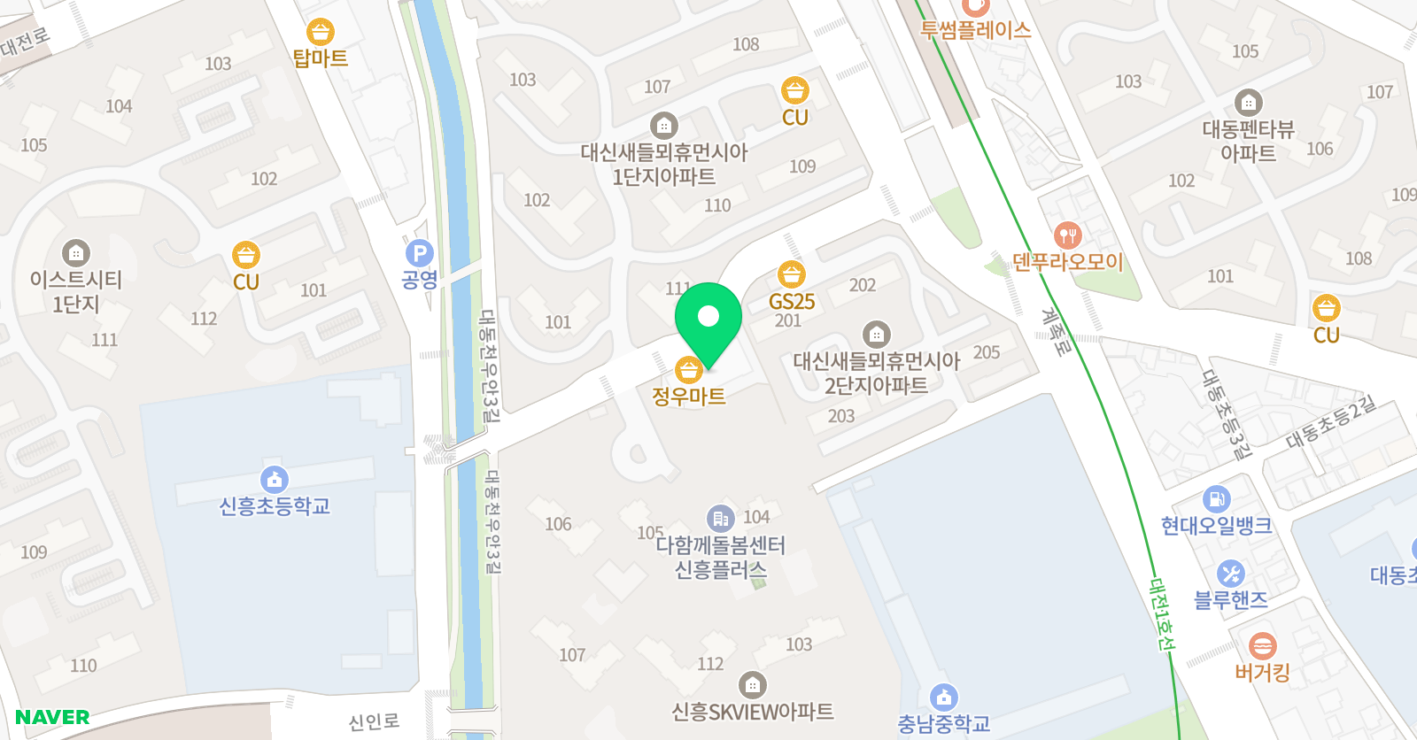 더큰숲 학원 위치