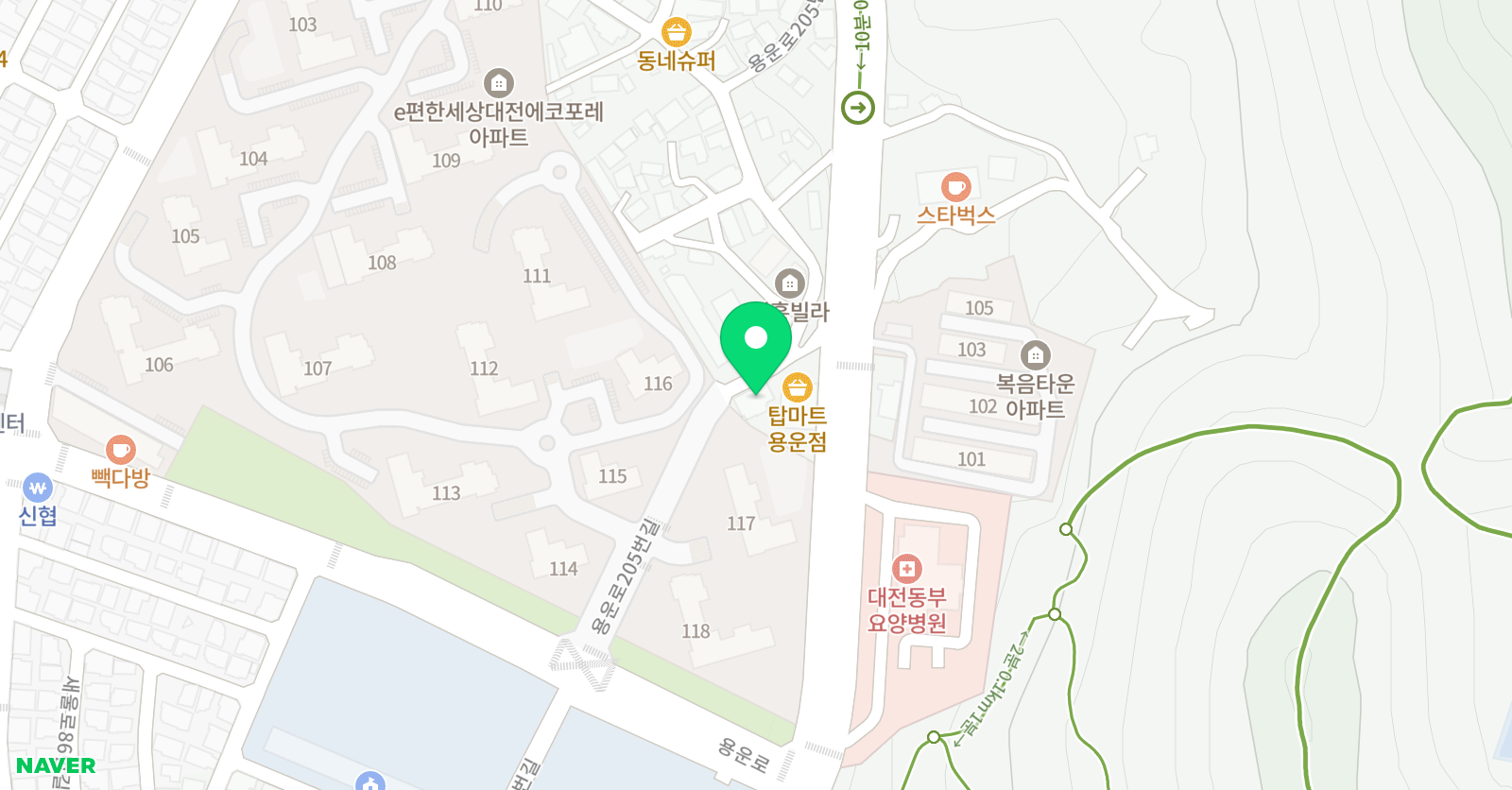 용인대은성 태권도 2관 위치