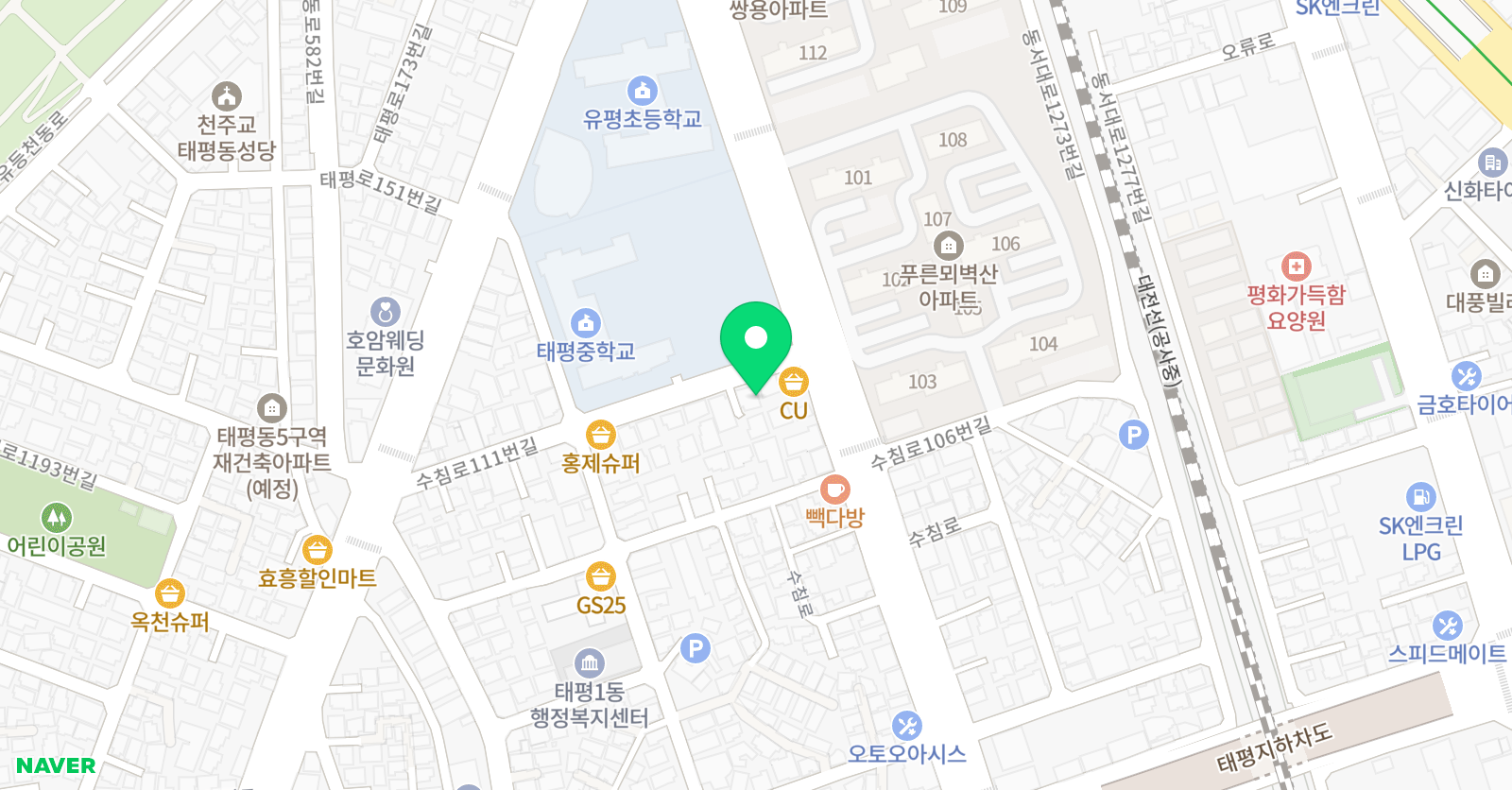 용인대세찬 태권도 위치