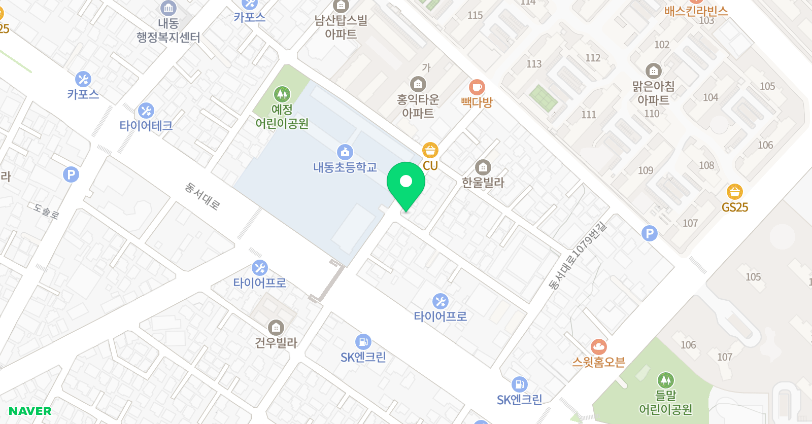 내동 최상위 학원 위치
