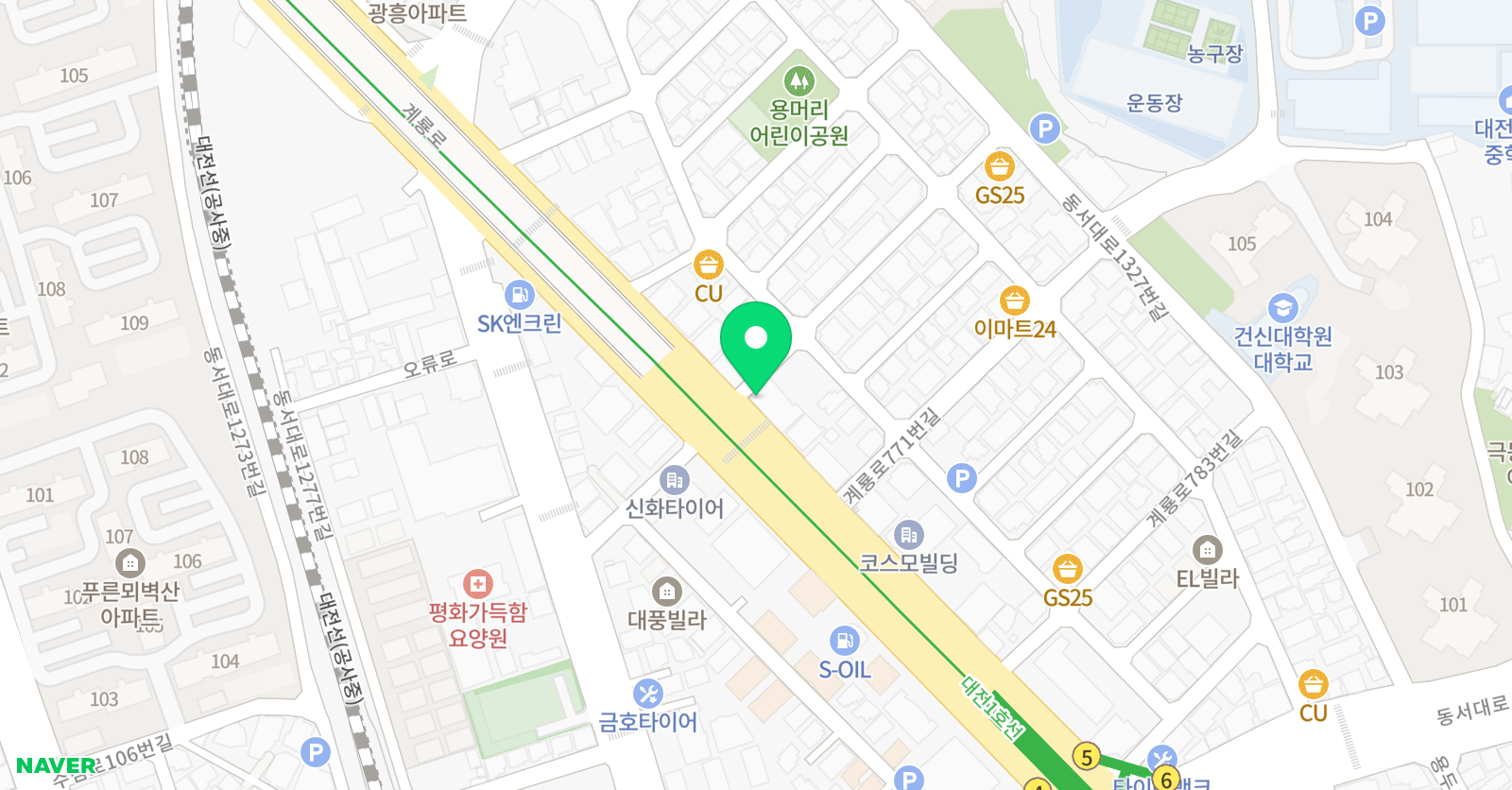푸르넷 서&동대전 통합지점 위치