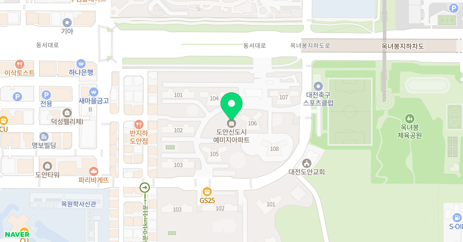 뮤엠 영어 예미지목원대점 위치