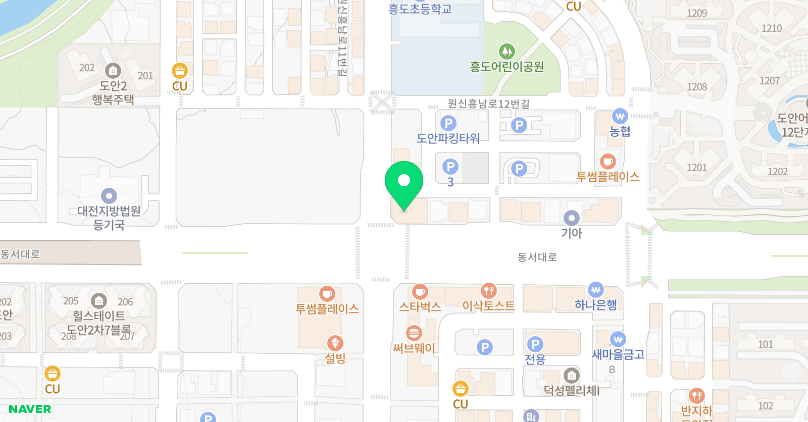 뉴포스 학원 & 씨투엠 도안점 위치
