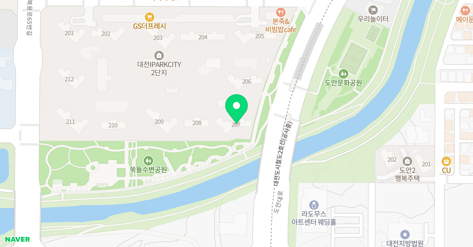 아소비 유성상대아이파크시티2단지점 위치