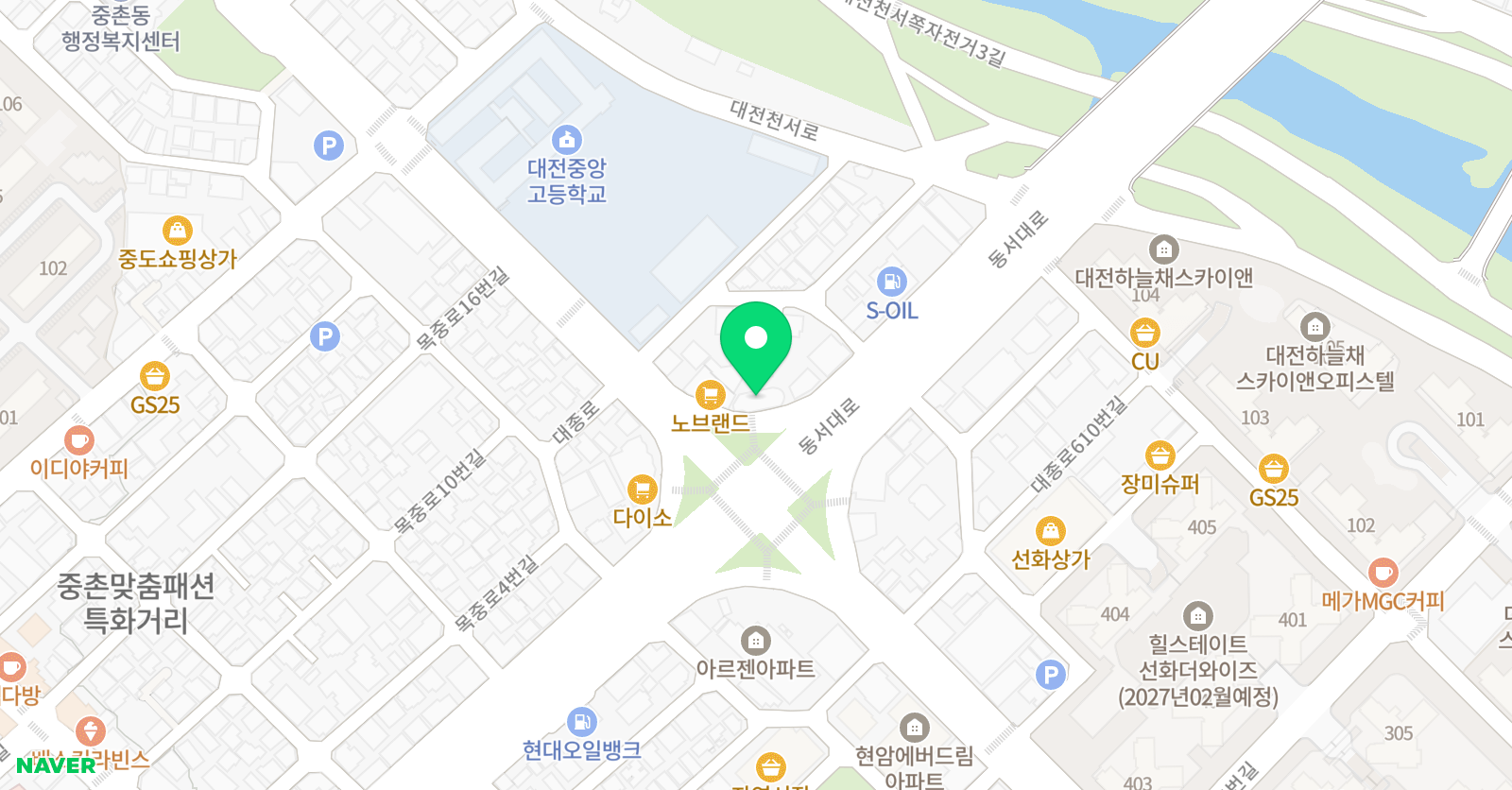 중앙S풋볼아카데미 선화점 위치