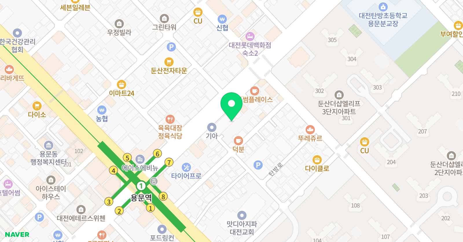 리틀팍스어학원 대전용문센터 위치