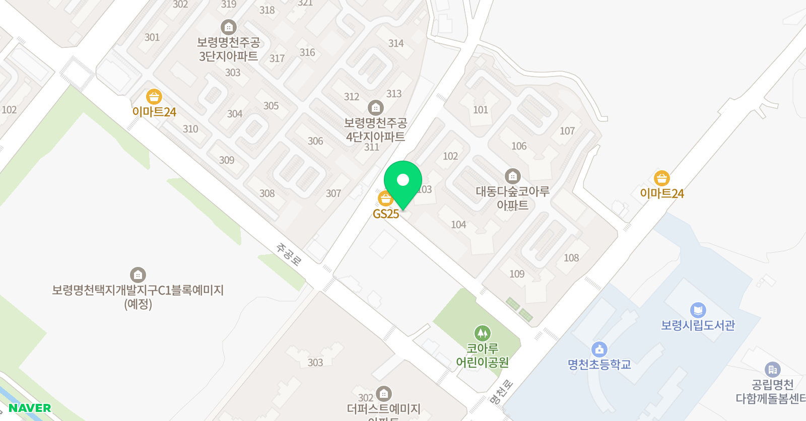 코아루 수학교습소 위치