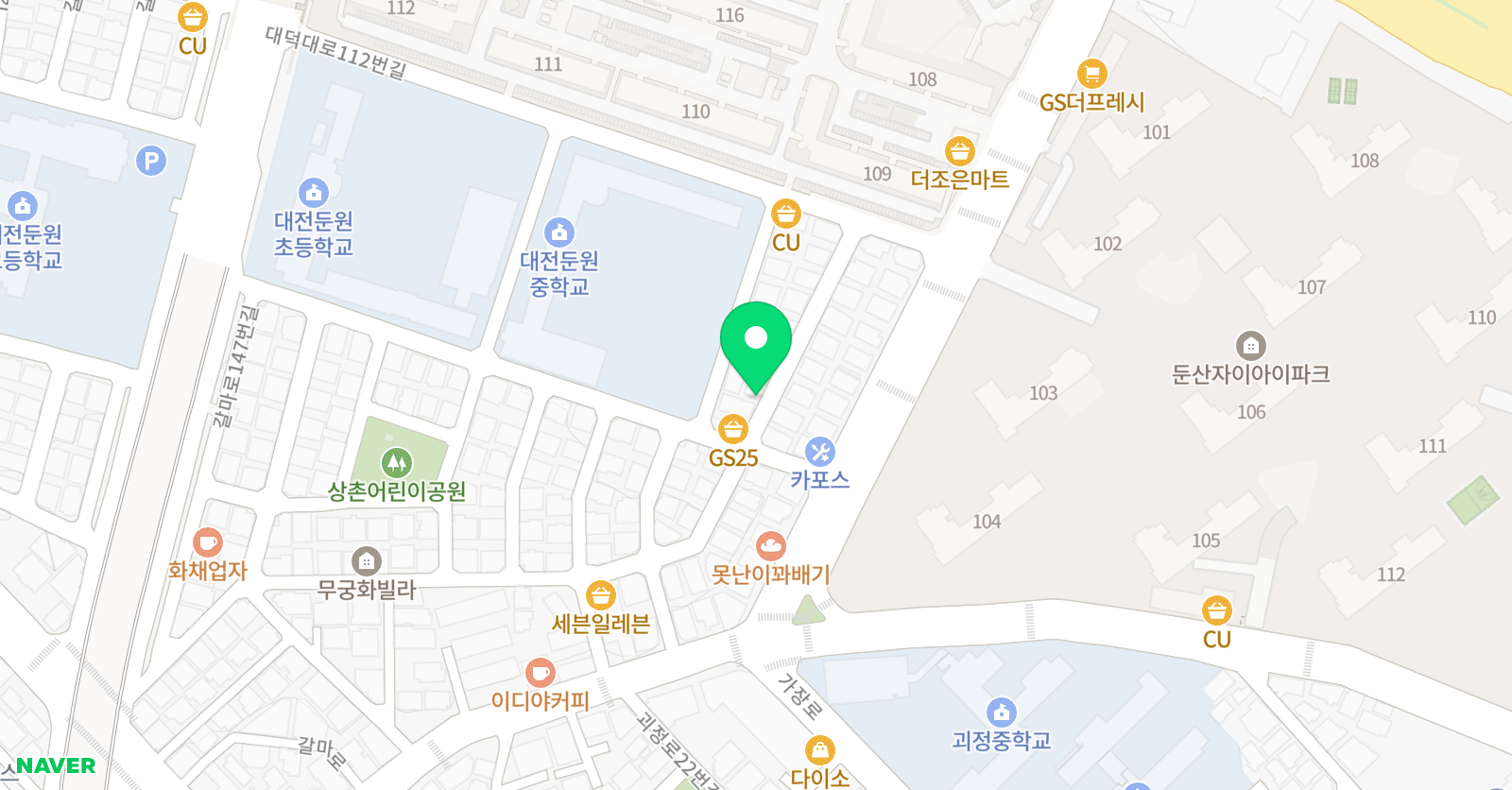 뮤엠 영어 둔원학원 위치