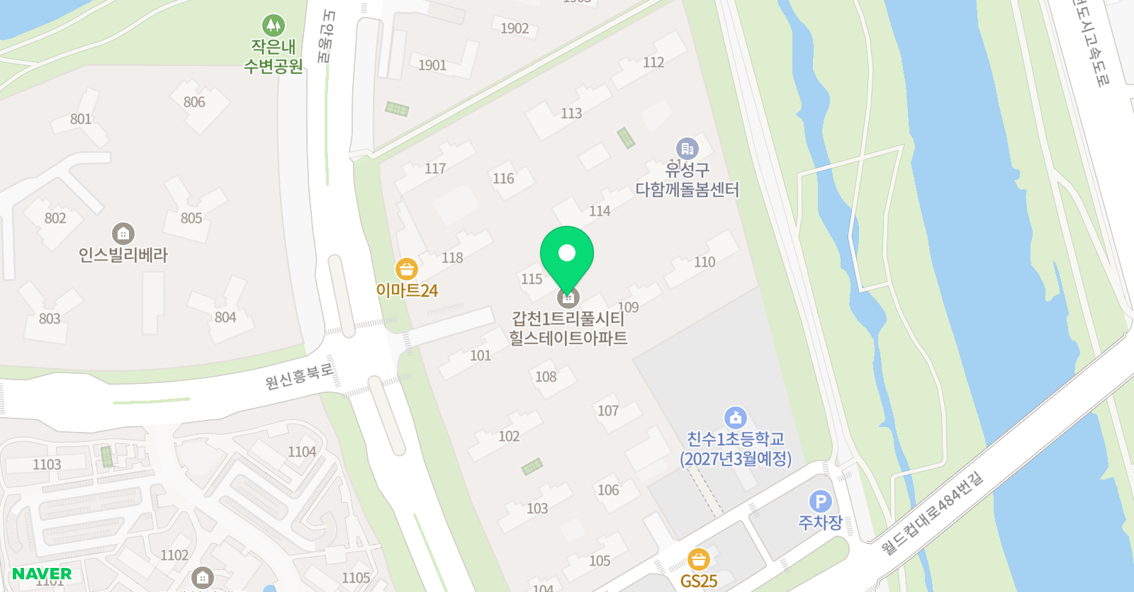 아소비 유성갑천1힐스테이트점 위치