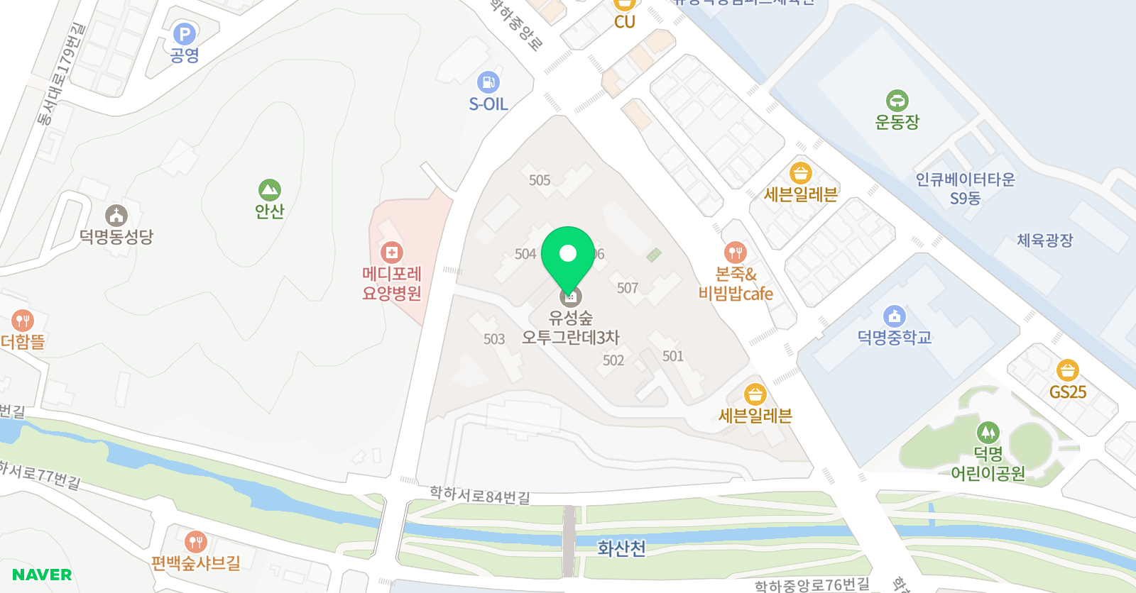학하 티엔티 영어학원 위치