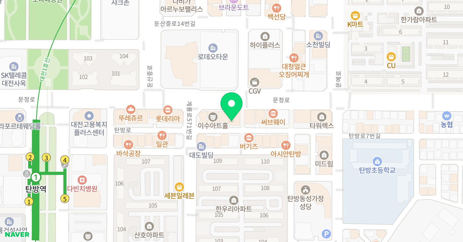 세이폴 댄스 탄방점 위치
