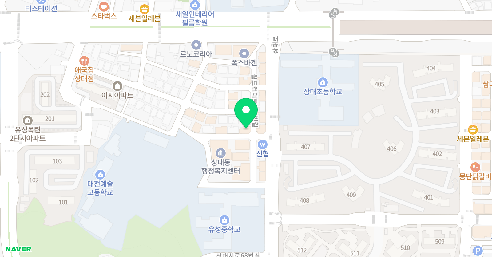 아소비 유성상대초점 위치