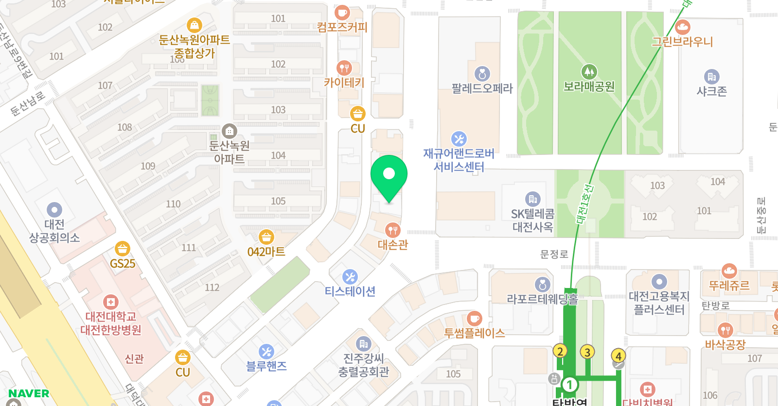 대전둔산점 더블에스 관리형 독서실 위치
