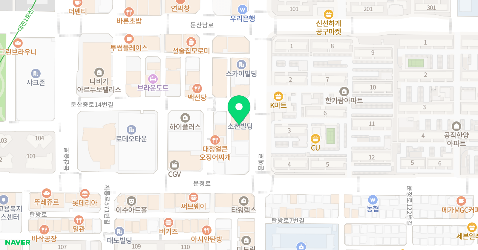 분트 미술학원 둔산점 위치