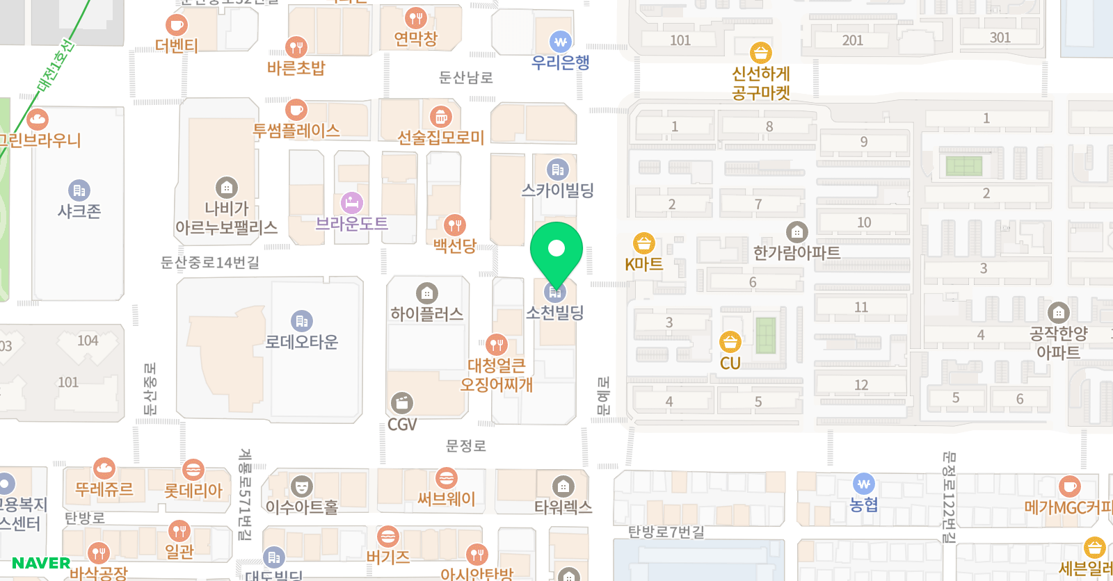 페르마 학원 대전둔산캠퍼스 위치
