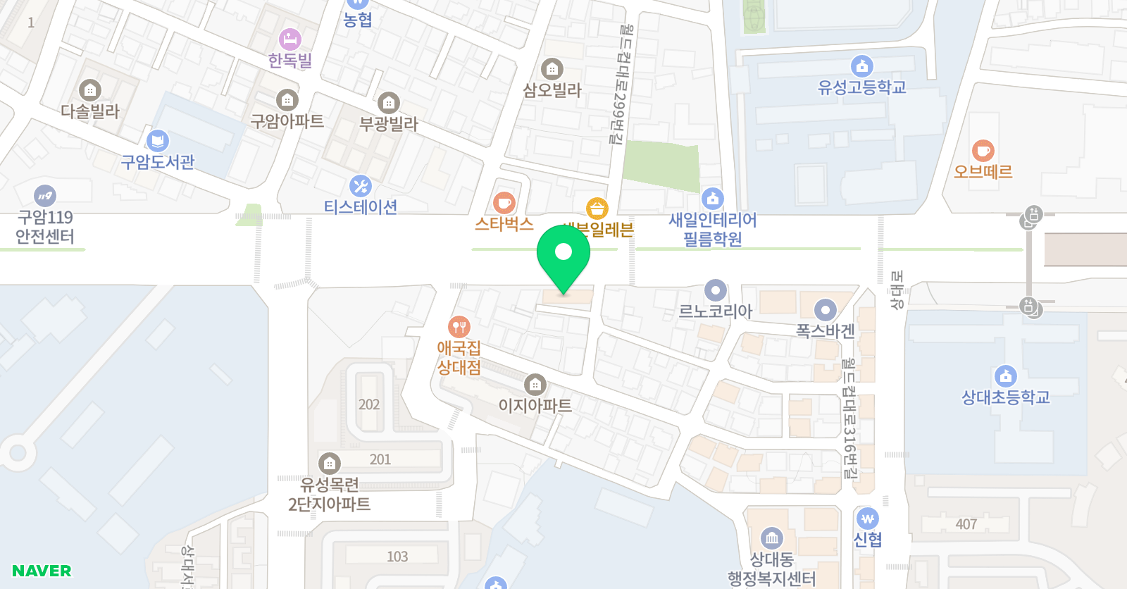 홍인 학원 위치