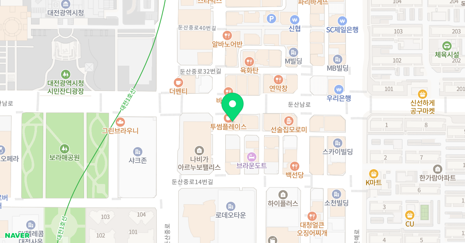 청담어학원 대전브랜치 위치