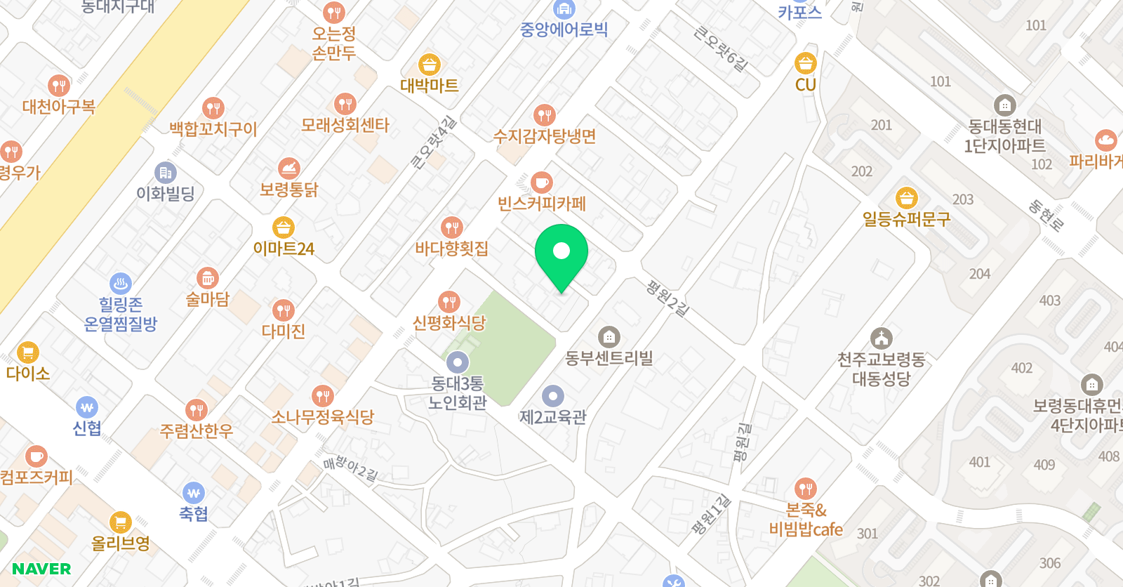청운 주산학원 위치