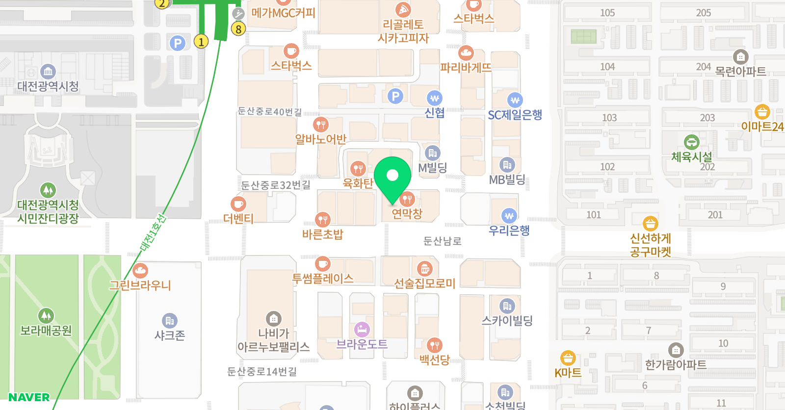 대치명인스카이 수학학원 대전캠퍼스 위치